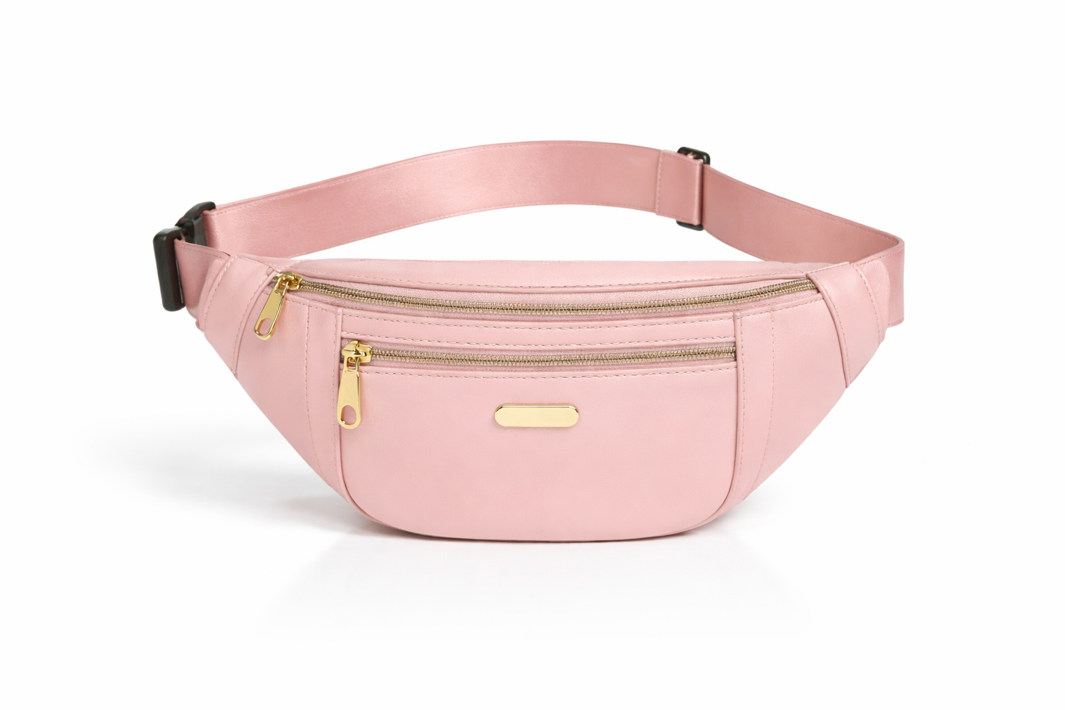 Elegant bæltetaske med gulddetaljer