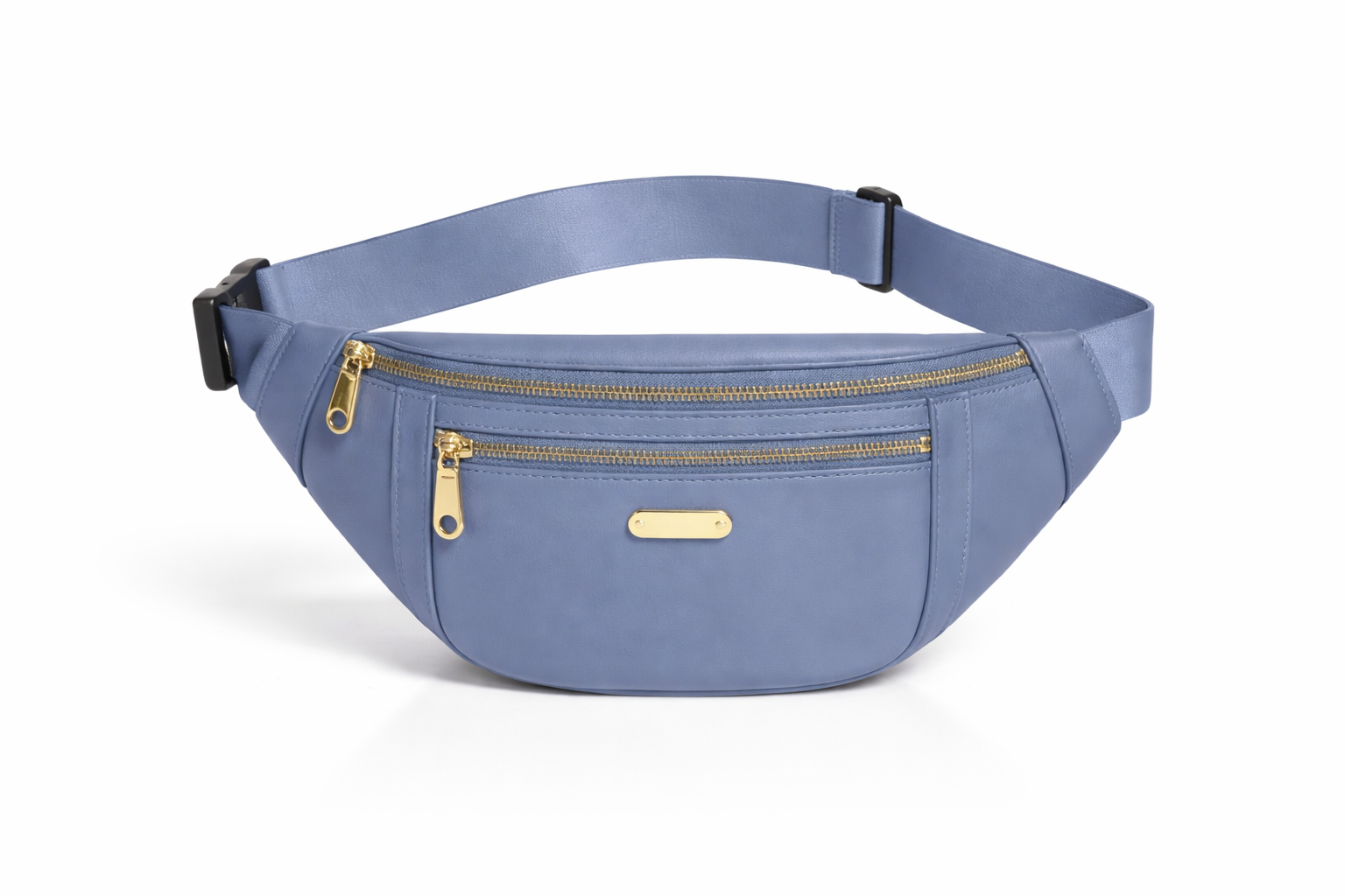 Elegant bæltetaske med gulddetaljer